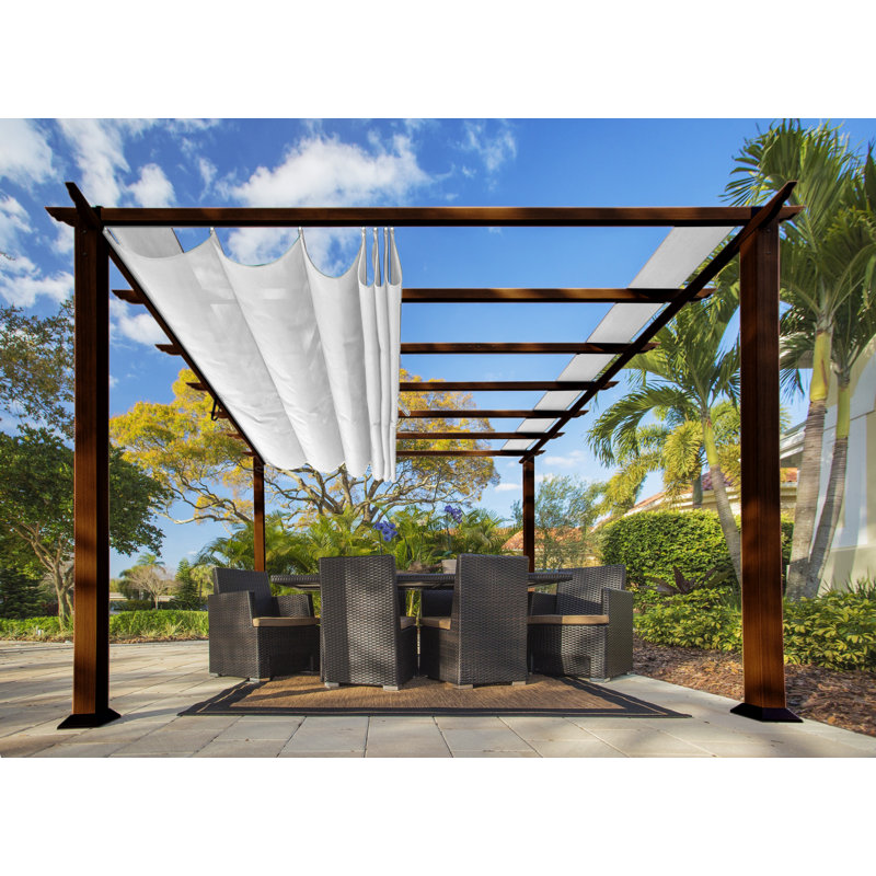 Sol 72 Outdoor Tyne 11.5' W x 11.5' D Metal Pergola with Canopy